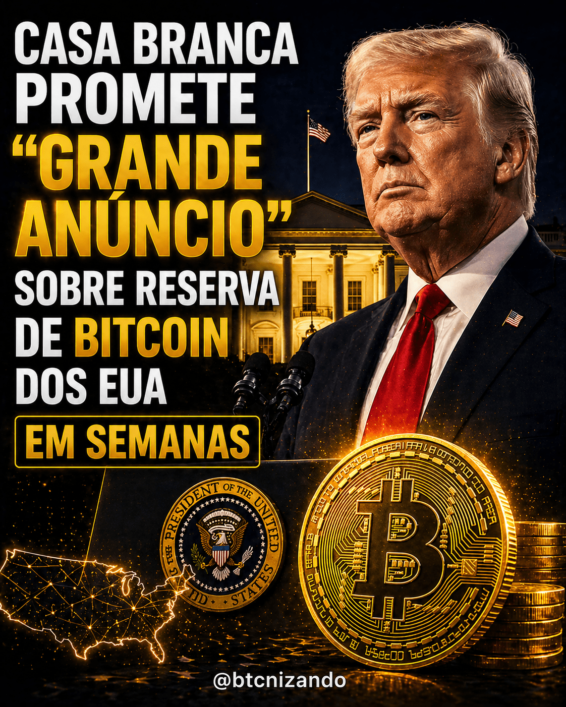 Casa Branca promete “grande anúncio” sobre reserva de Bitcoin dos EUA em semanas