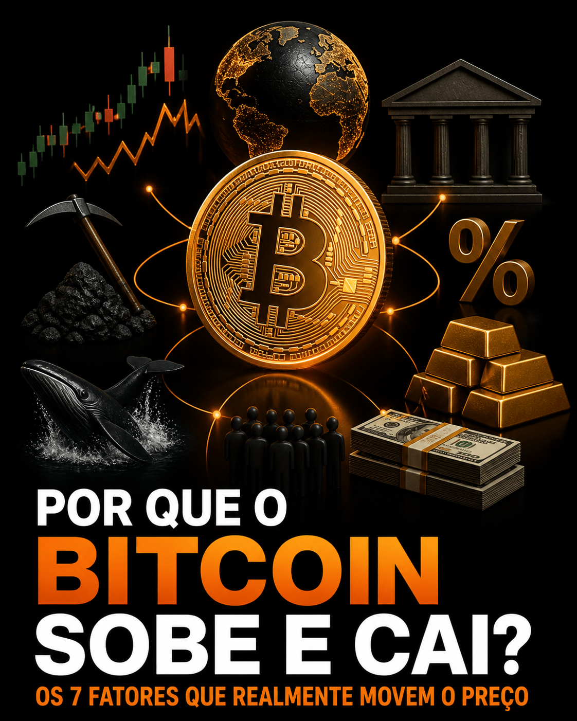 Por que o Bitcoin sobe e cai? Os 7 fatores que realmente movem o preço