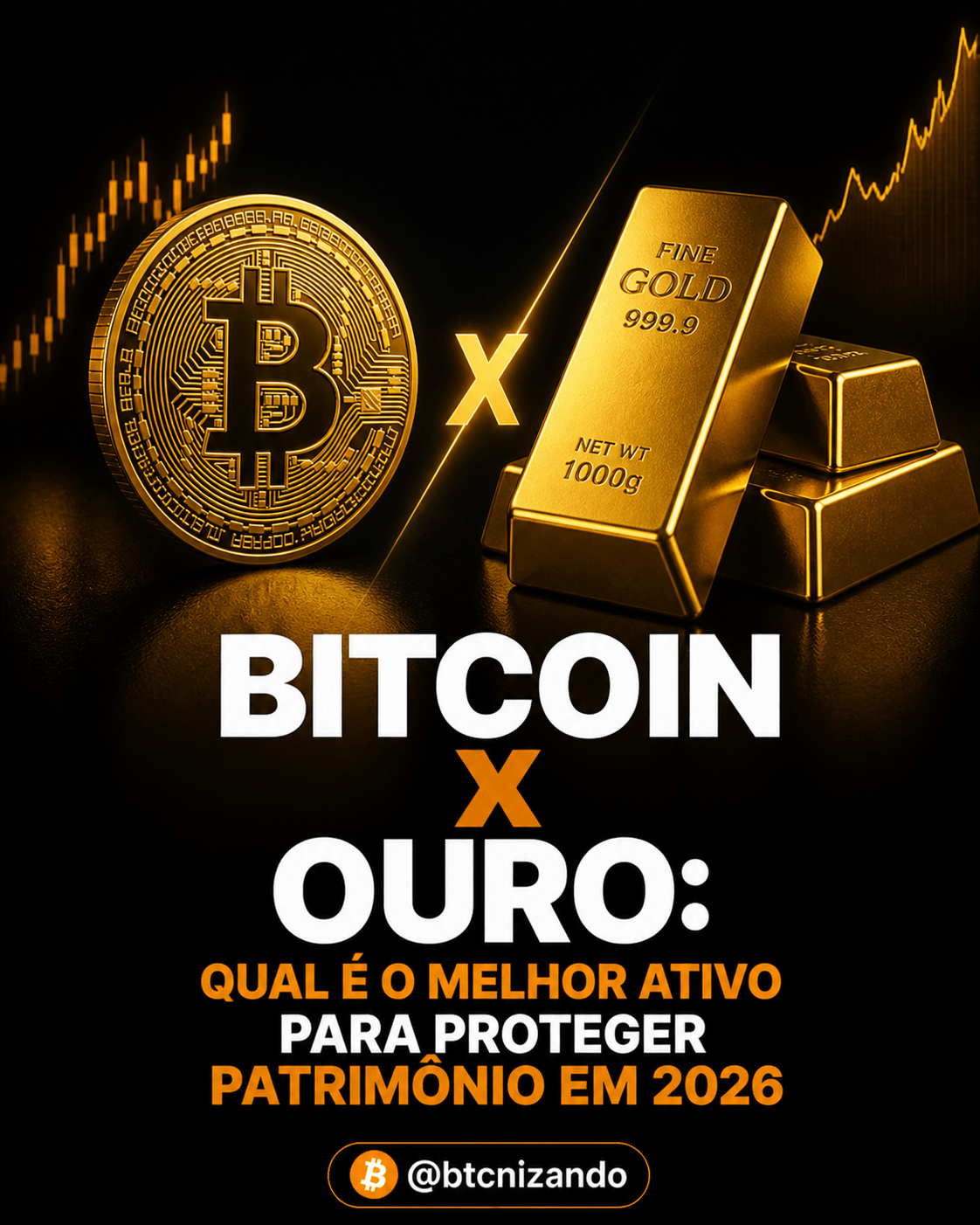 Bitcoin x ouro: qual é o melhor ativo para proteger patrimônio em 2026
