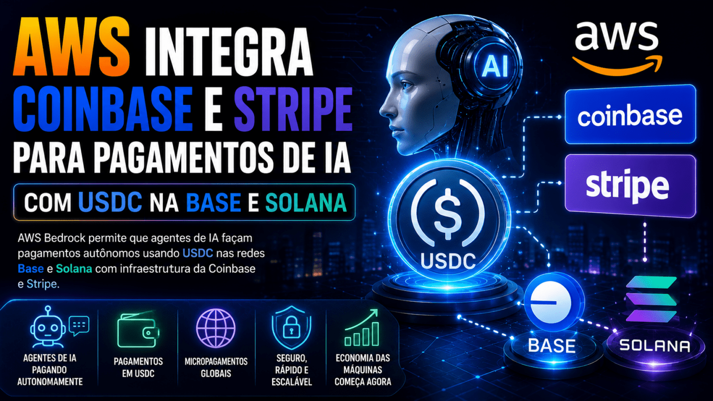 AWS integra Coinbase e Stripe para pagamentos de IA com USDC na Base e Solana