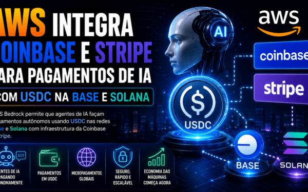 AWS integra Coinbase e Stripe para pagamentos de IA com USDC na Base e Solana