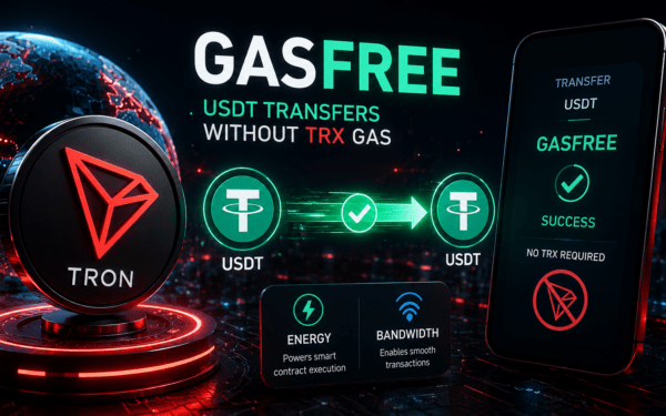 TRON lança GasFree para transferências de USDT sem necessidade de TRX