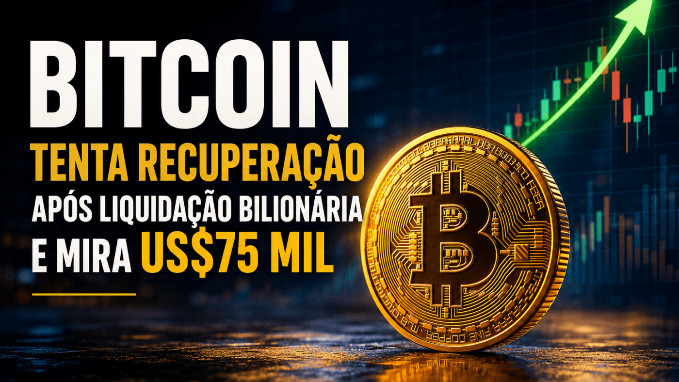 Bitcoin tenta recuperação após liquidação bilionária e mira US mil